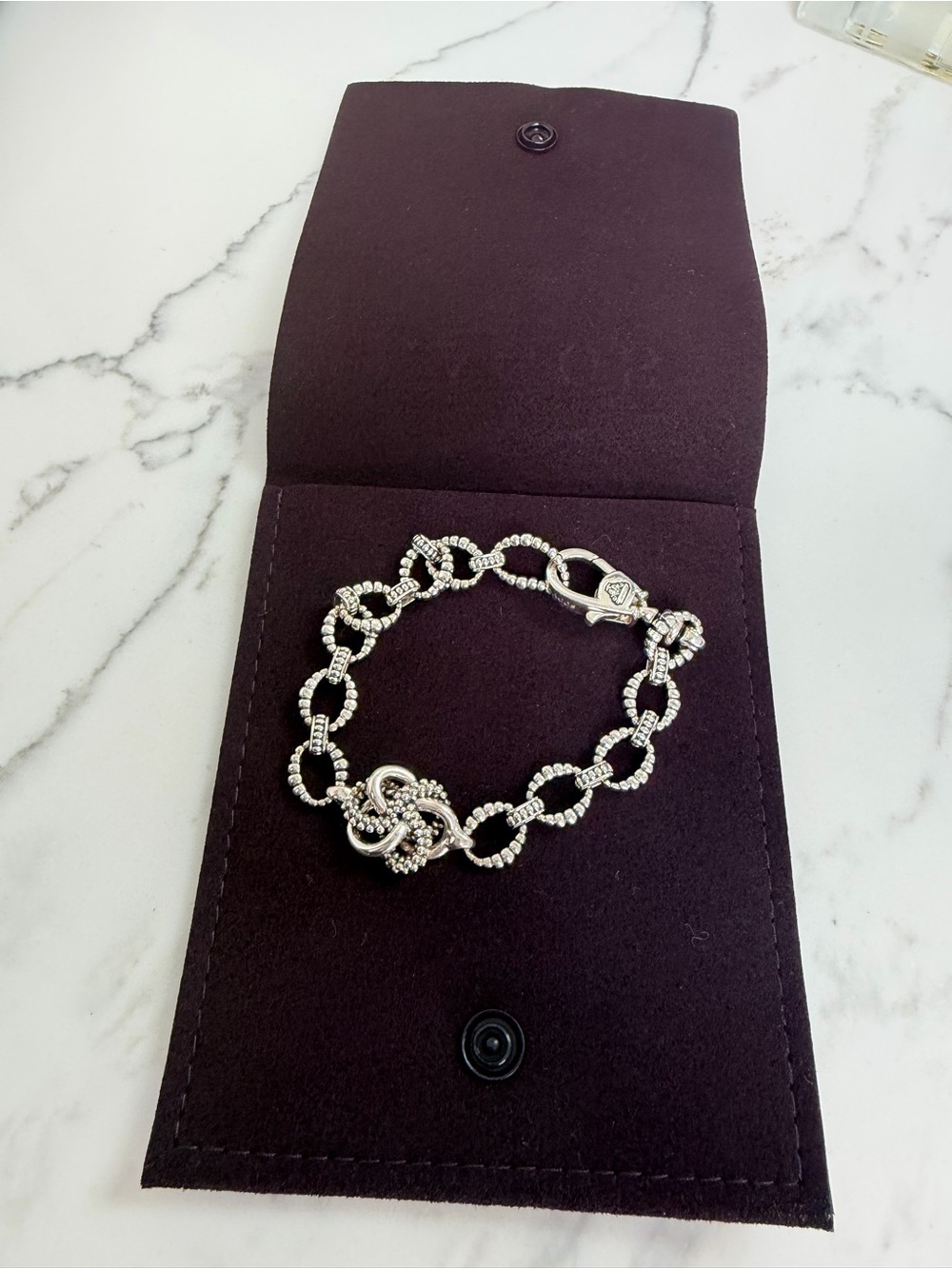 NEW LAGOS Sterling Silver Love Knot Link Bracelet